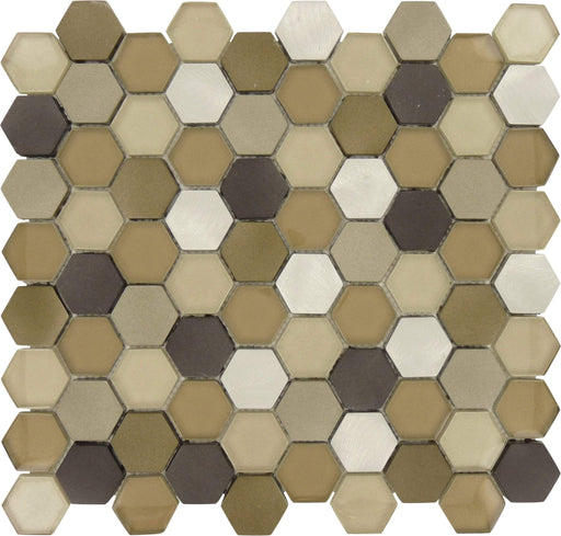 Hickory Hexagon Aluminum and Glass Tile Millenium Products