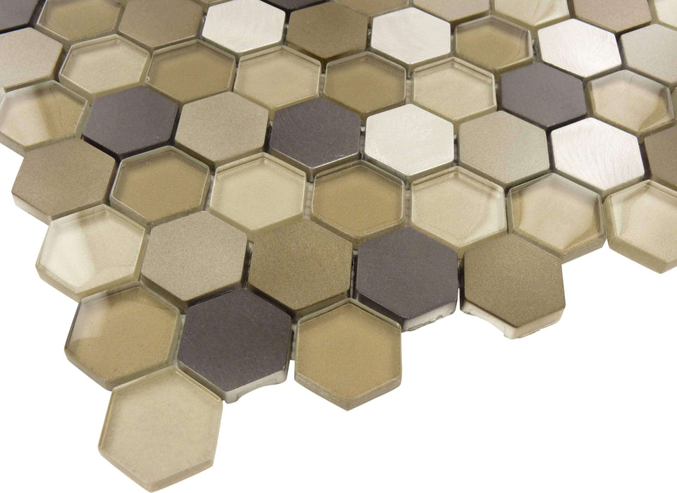 Hickory Hexagon Aluminum and Glass Tile Millenium Products