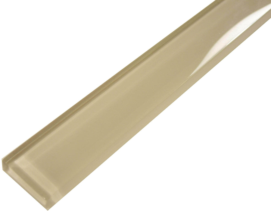 Ivory Cream 1" x 12" Glossy Glass Liner Millenium Products