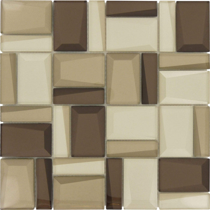 Scandinavian Asscher Brown Unique Shapes Glossy Glass Tile Millenium Products