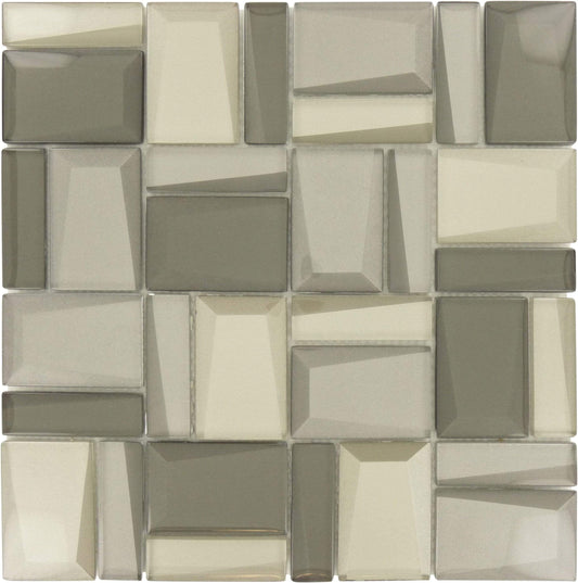 Scandinavian Marquise Grey Unique Shapes Glossy Glass Tile Millenium Products