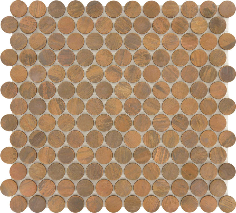 Nickels Antique Copper Circles Metal Tile Millenium Products