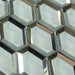 Winter Chill Silver Inverted Beveled Hexagon Glossy Glass Tile Millenium Products