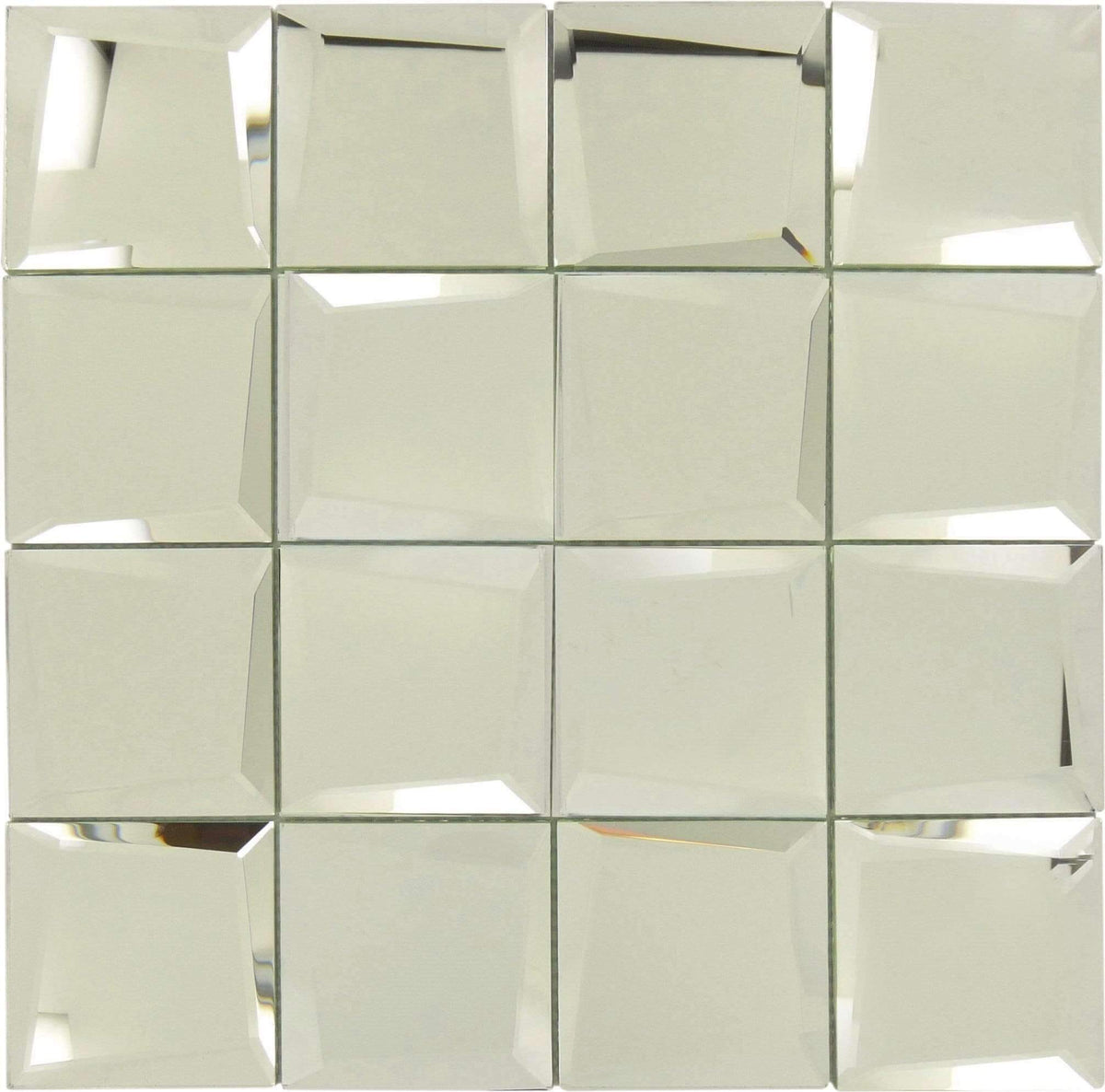 Millenium Products Antique Uneven Beveled Silver 3x3 Mirror Tile: 412004 by Unique Design Solutions | Glass