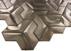 Gun Metal Unique Shapes Brushed Metal Tile Millenium Products
