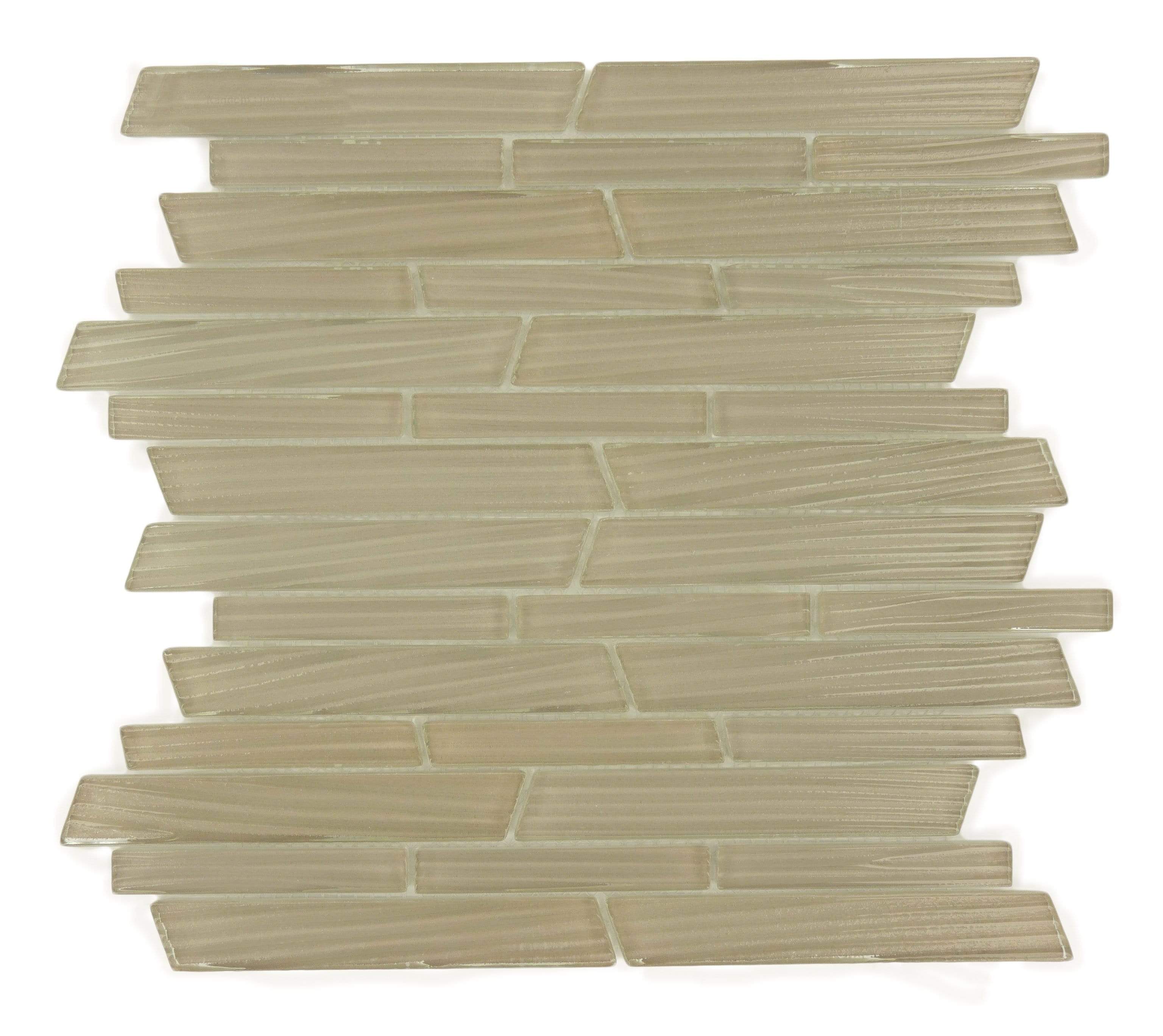 Wild Mushroom River Random Linear Glossy Glass Tile Millenium Products