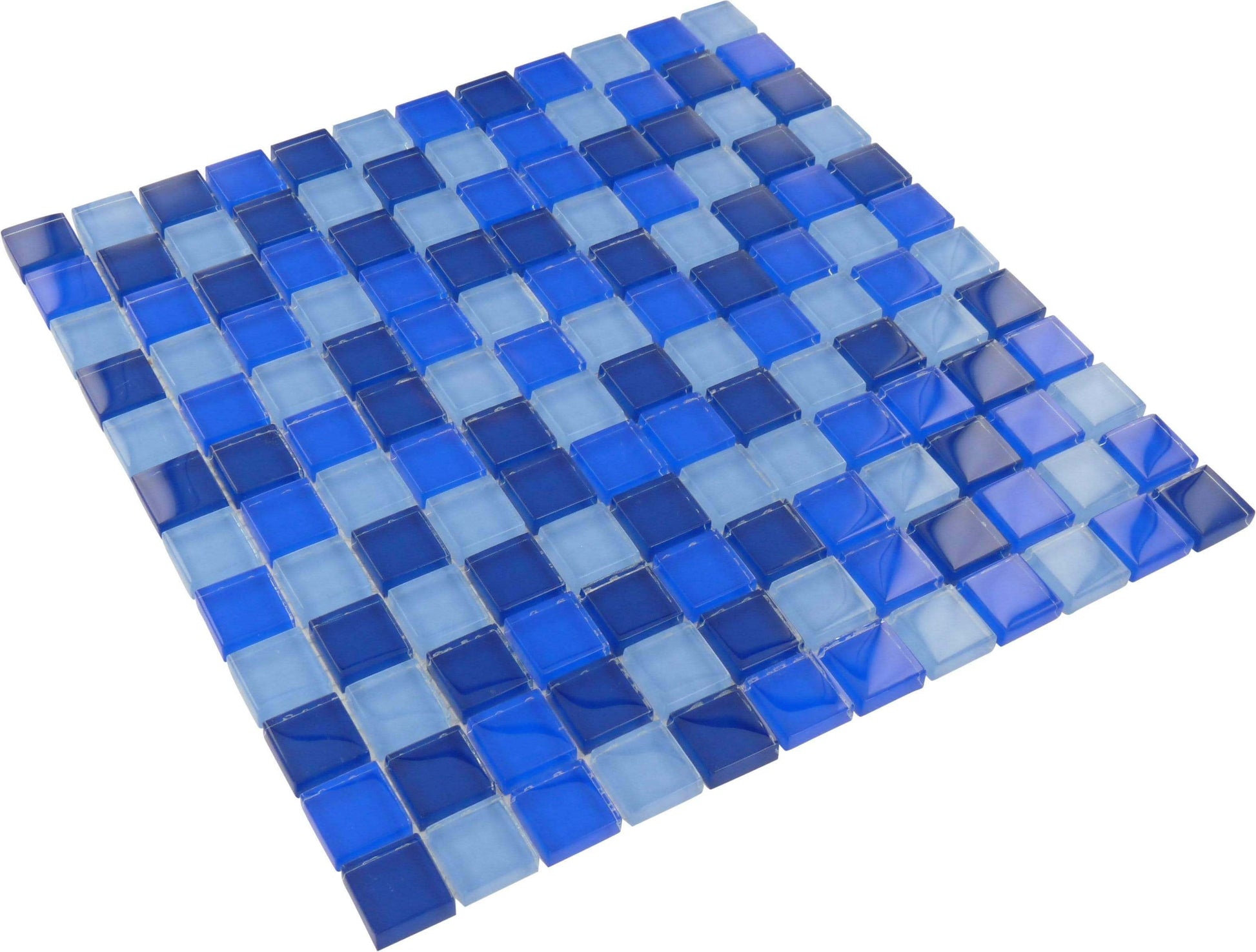 Cobalt Blue Blend 1'' x 1'' Glossy Glass Pool Tile Ocean Pool Mosaics