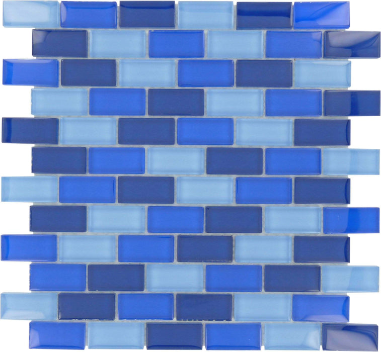 Royal Blue 1'' x 2'' Glossy Glass Pool Tile Ocean Pool Mosaics