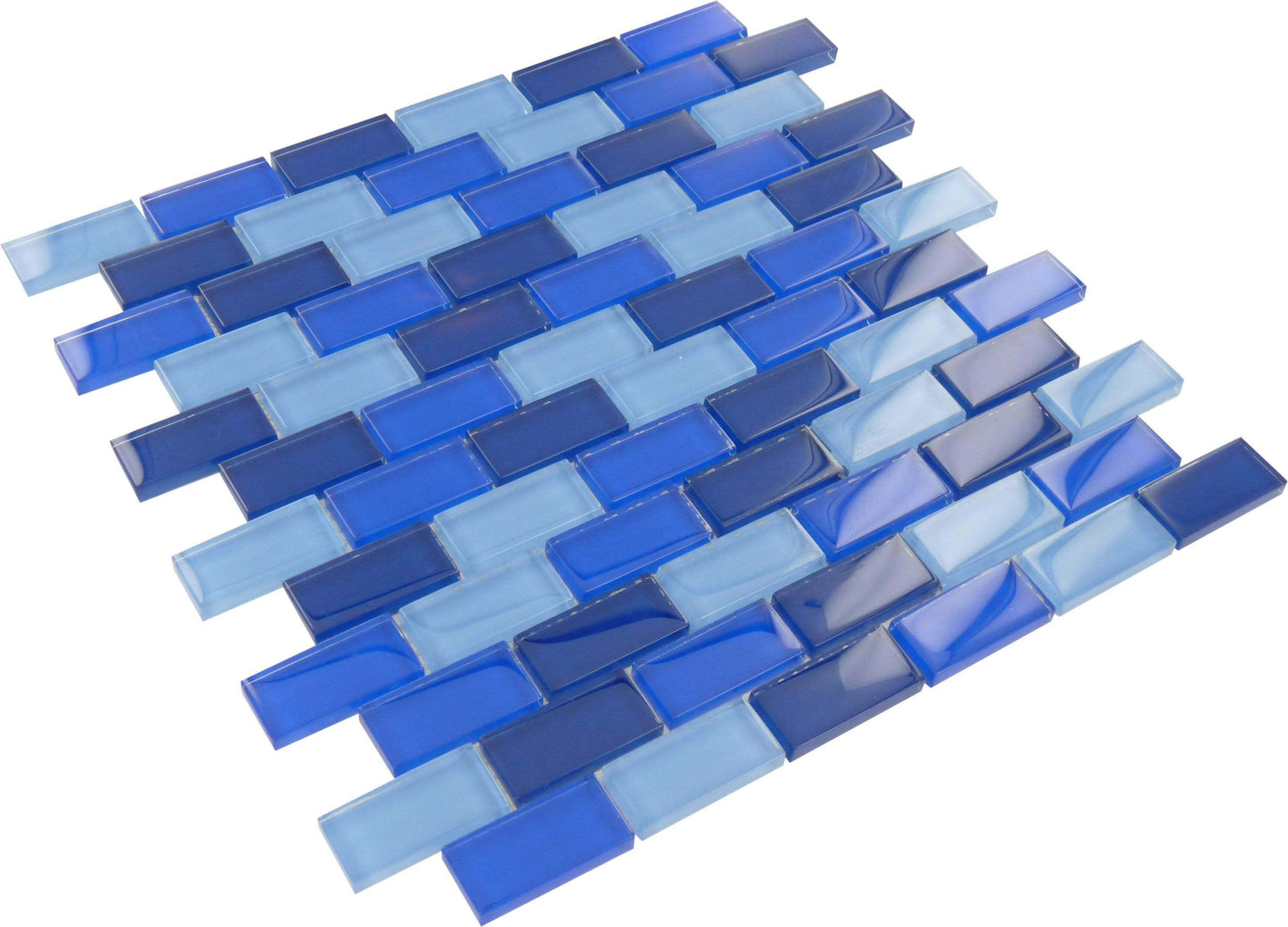 Royal Blue 1'' x 2'' Glossy Glass Pool Tile Ocean Pool Mosaics