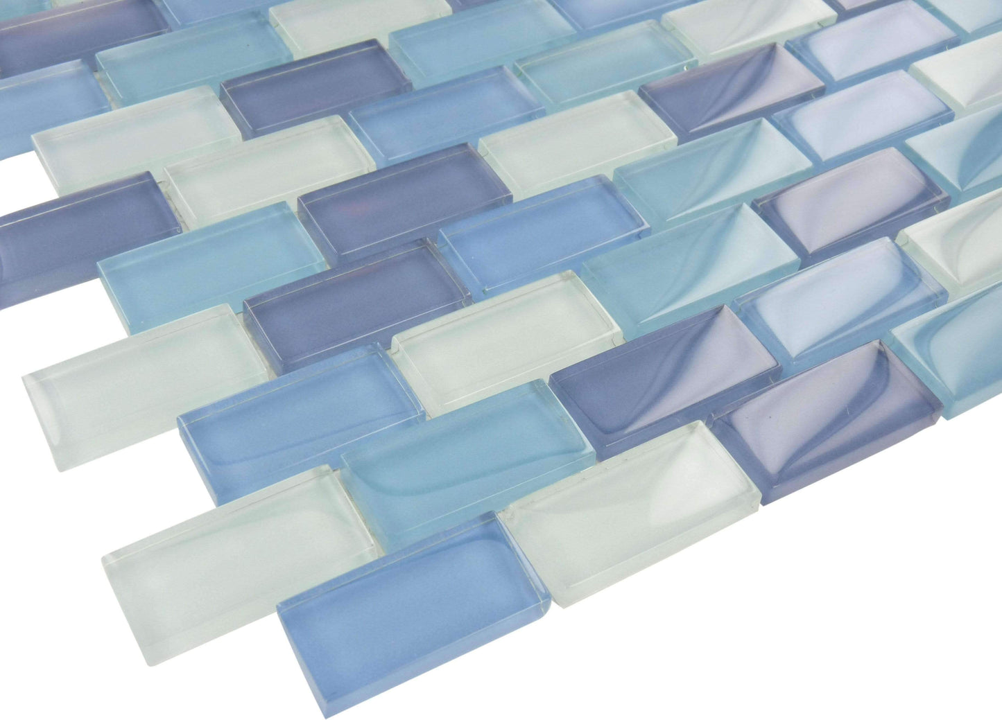 Ocean Blue 1'' x 2'' Glossy Glass Pool Tile Ocean Pool Mosaics