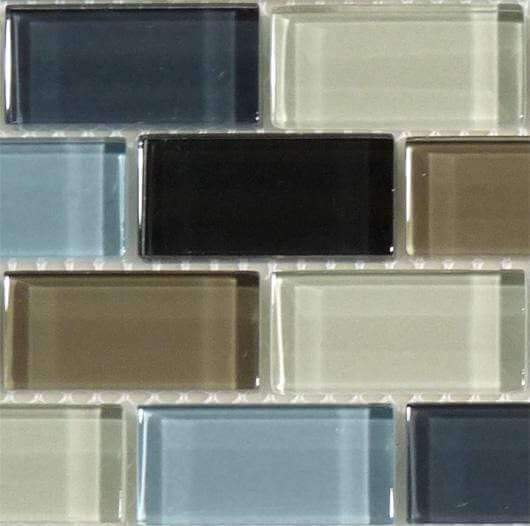 Dusk Blue 1'' x 2'' Glossy Glass Pool Tile Ocean Pool Mosaics