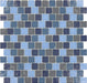 Aegean Blue Turquoise Slate Blend 1" x 1" Glossy Glass Pool Tile Ocean Pool Mosaics