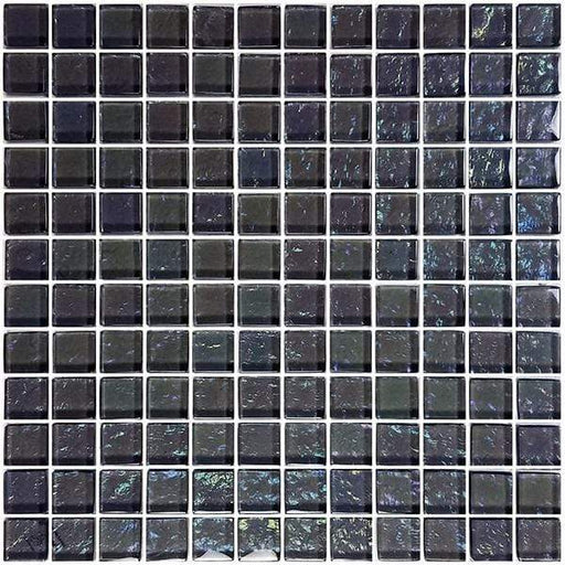 Galaxie Graphite 1" x 1" Iridescent Glossy Glass Pool Tile Ocean Pool Mosaics
