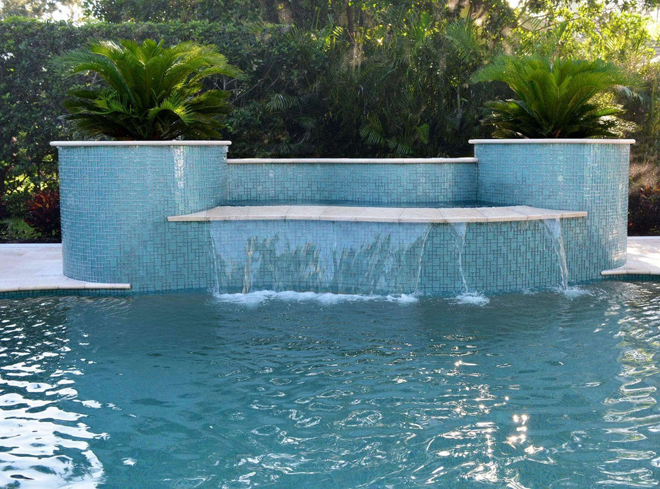 Artistry In Mosaics Galaxie Turquoise Mixed Glossy and Iridescent Glass ...