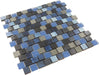 Lunar Light Blue Blend 1" x 1" Glass and Stone Pool Tile Ocean Pool Mosaics