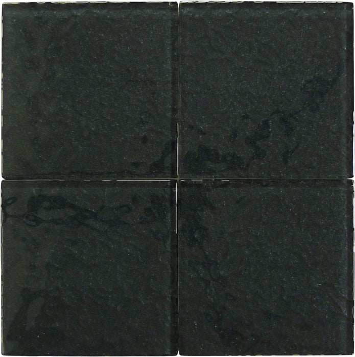 Moonscape Black 6"x6" Ripple Glossy Glass Pool Tile Ocean Pool Mosaics