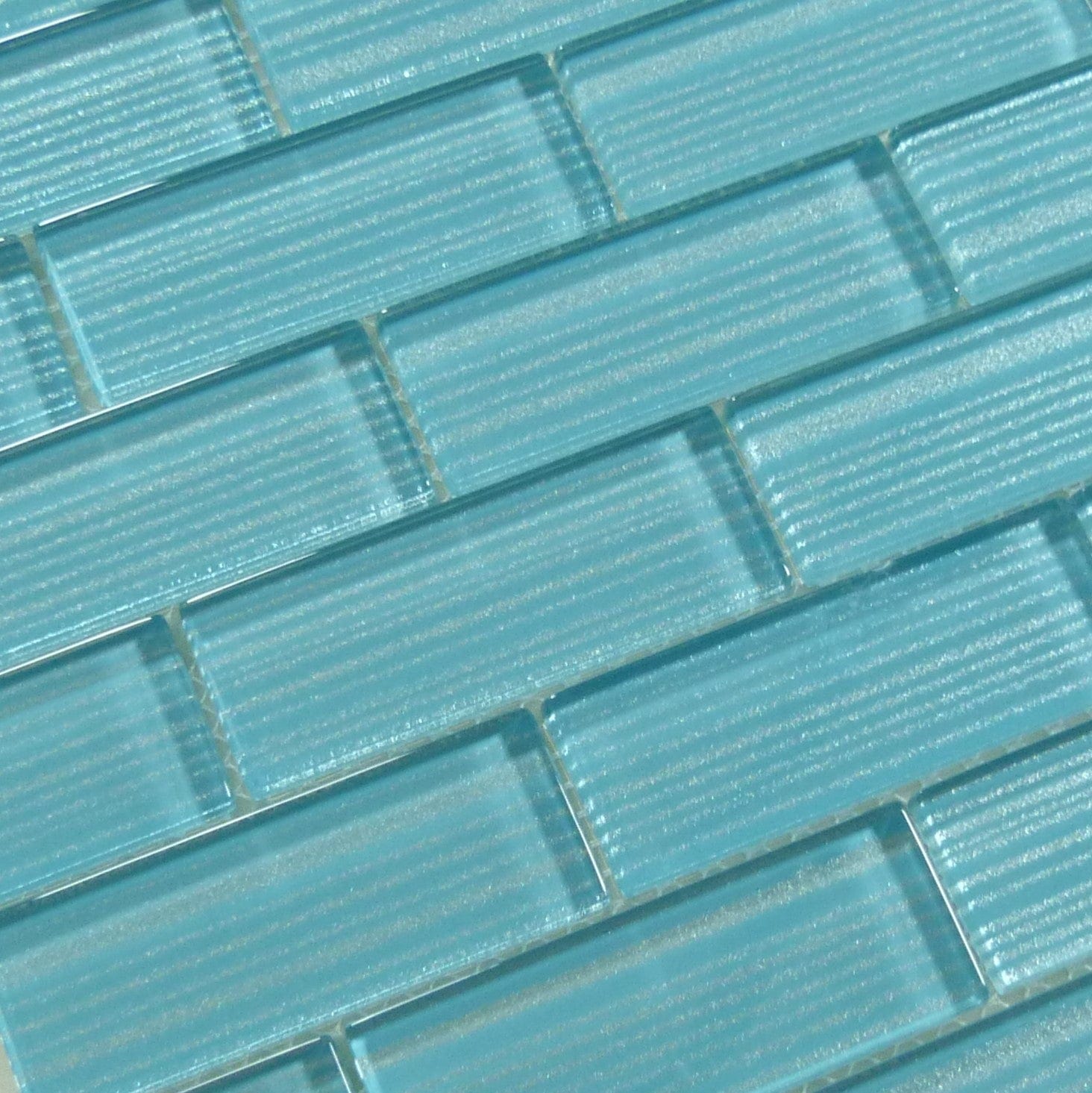 Pinnacle Metallic Aqua 1.5x4 Glossy Glass Tile Ocean Pool Mosaics