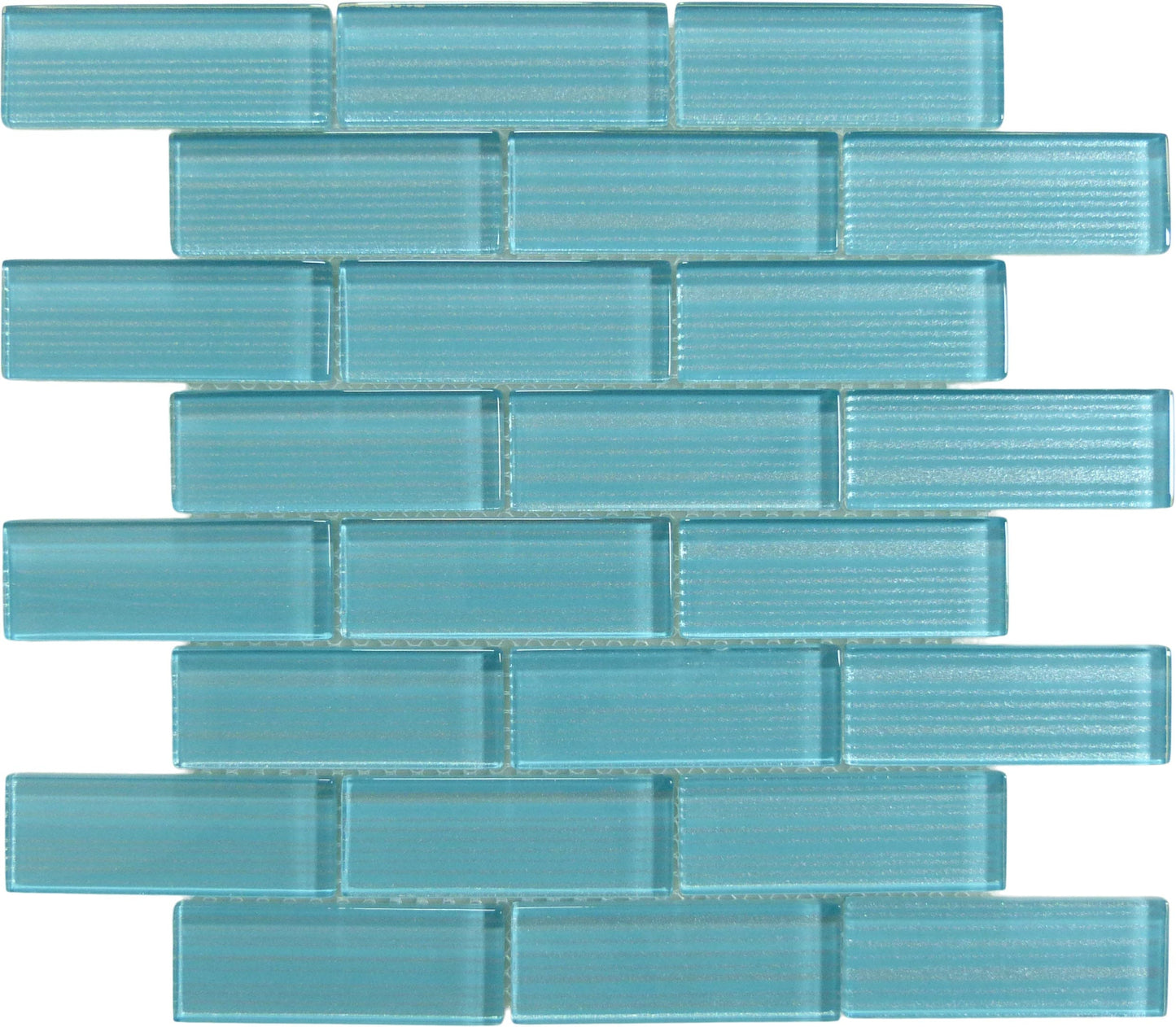 Pinnacle Metallic Aqua 1.5x4 Glossy Glass Tile Ocean Pool Mosaics