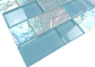 Oceanic Unique Shapes Aqua Glossy & Iridescent Glass Pool Tile Ocean Pool Mosaics