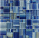 Harmony Unique Shapes Blue Glossy Glass Pool Tile Ocean Pool Mosaics