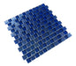 Blue Metallic 1" x 1" Offset Glass Pool Tile Ocean Pool Mosaics
