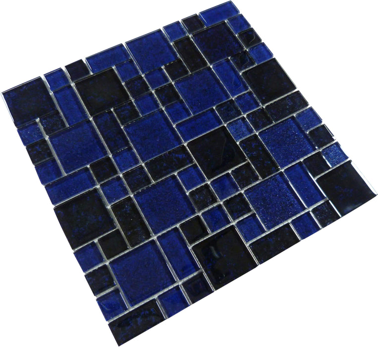 Egyptian Sapphire Blue Unique Shapes Glossy Glass Pool Tile Ocean Pool Mosaics
