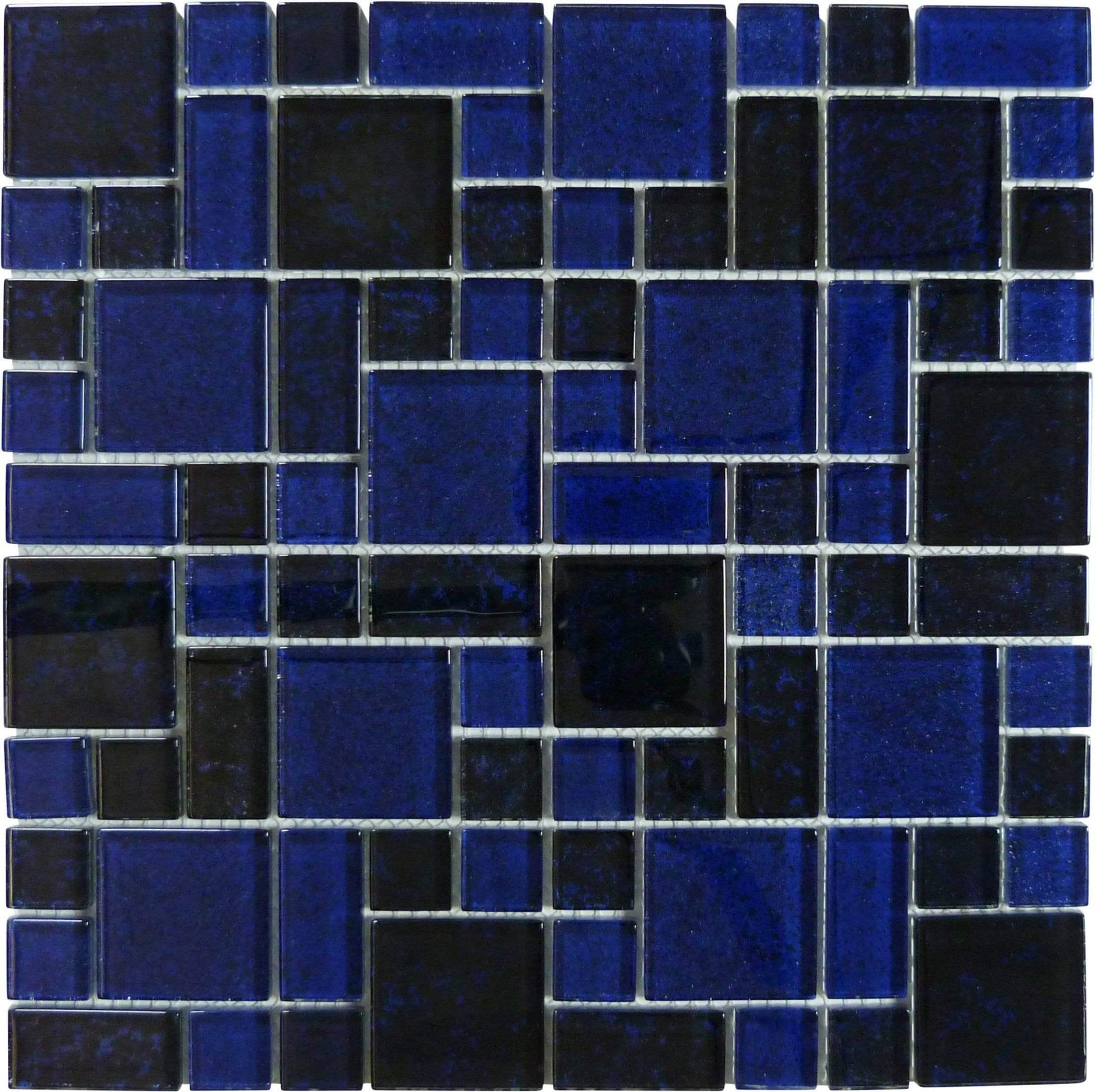 Egyptian Sapphire Blue Unique Shapes Glossy Glass Pool Tile Ocean Pool Mosaics