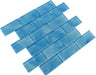 Caribbean Splash Blue 2" x 4" Glossy Glass Pool Tile Ocean Pool Mosaics