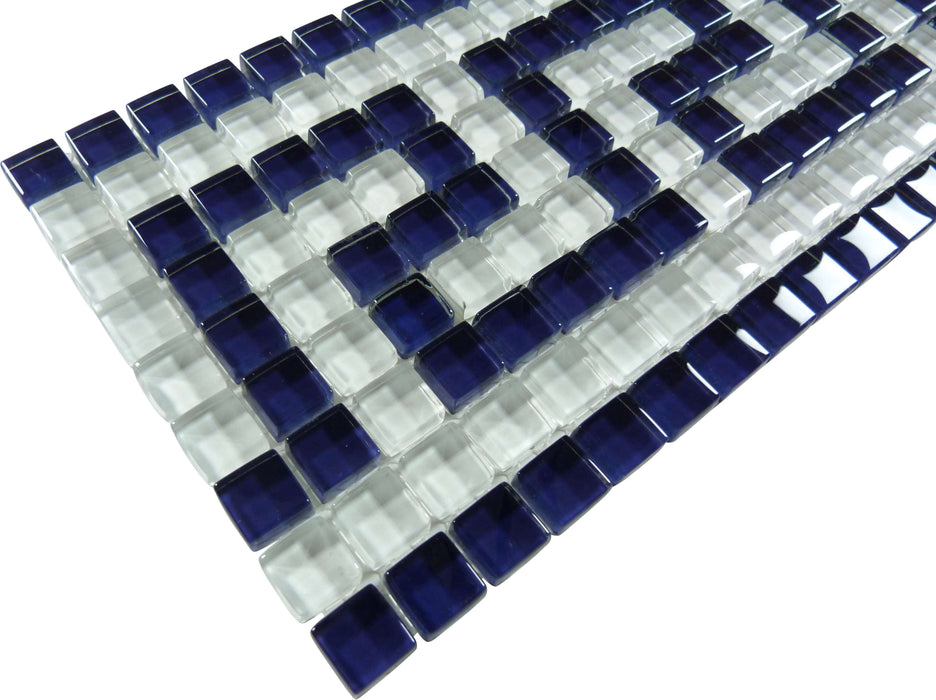 Darling Indigo Blue 5/8" x 5/8" Glossy Glass Pool Tile Ocean Pool Mosaics