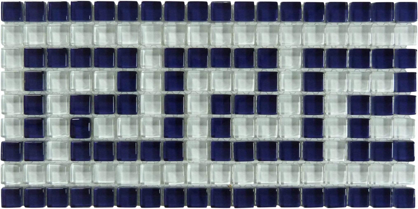 Darling Indigo Blue 5/8" x 5/8" Glossy Glass Pool Tile Ocean Pool Mosaics