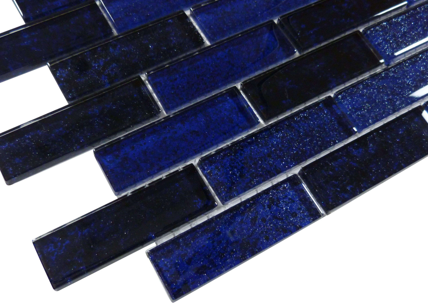 Egyptian Sapphire Blue 1" x 3" Glossy Glass Pool Tile Ocean Pool Mosaics