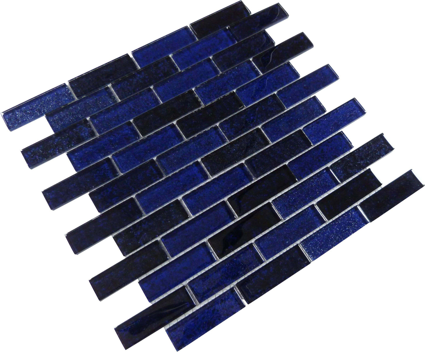 Egyptian Sapphire Blue 1" x 3" Glossy Glass Pool Tile Ocean Pool Mosaics