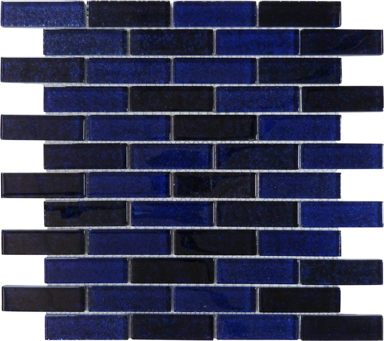 Egyptian Sapphire Blue 1" x 3" Glossy Glass Pool Tile Ocean Pool Mosaics