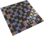 Raven Black 1" x 1" Glossy & Iridescent Glass Pool Tile Ocean Pool Mosaics