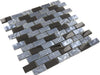 Titanium Black 1" x 2" Glossy & Iridescent Glass Pool Tile Ocean Pool Mosaics