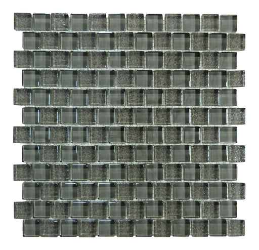 Grey Metallic 1" x 1" Offset Glass Pool Tile Ocean Pool Mosaics