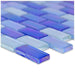 Bright Blue Blend 1" x 2" Glossy & Iridescent Glass Pool Tile Ocean Pool Mosaics