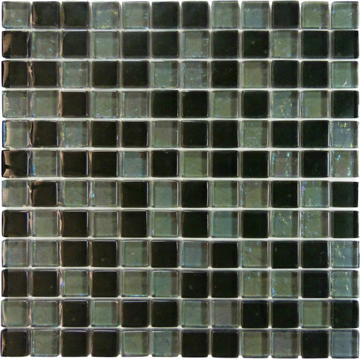 Galaxie Slate 1" x 1" Iridescent Glossy Glass Pool Tile Ocean Pool Mosaics