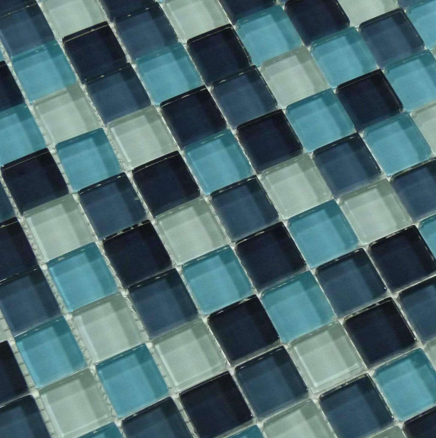 Tropical Splash Turquoise Blend 1'' x 1'' Glossy Glass Pool Tile GC82323T2