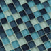 Tropical Splash Turquoise Blend 1'' x 1'' Glossy Glass Pool Tile Ocean Pool Mosaics