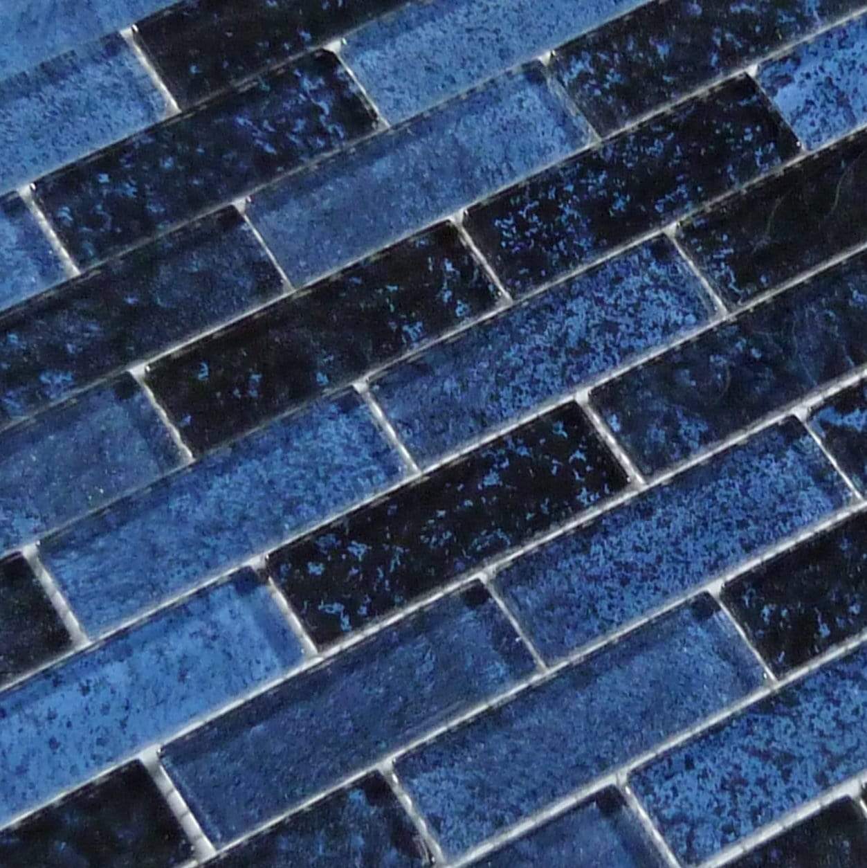 Victoria Blue 1" x 3" Glossy Glass Pool Tile Ocean Pool Mosaics