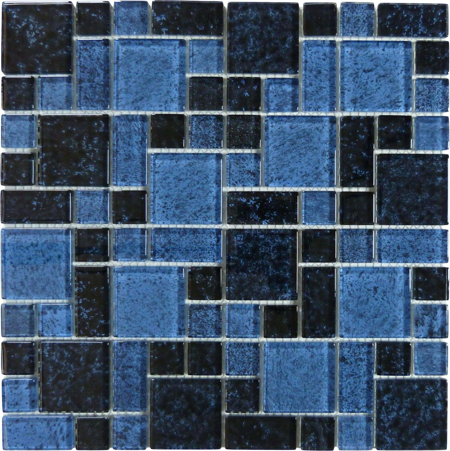 Victoria Blue Unique Shapes Glossy Glass Pool Tile Ocean Pool Mosaics