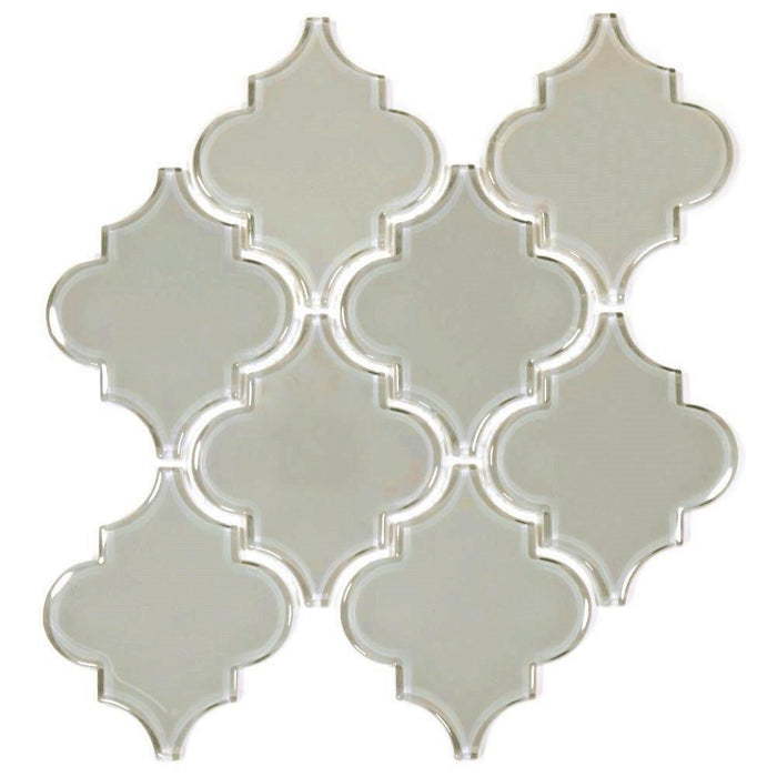 Light Grey Arabesque Glossy Glass Tile Pacific Tile