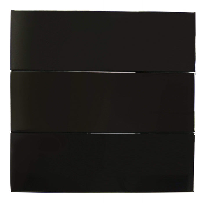 Black 4" x 12" Glossy Glass Subway Tile Pacific Tile