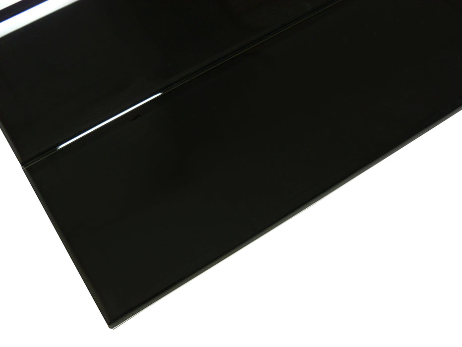 Black 4" x 12" Glossy Glass Subway Tile Pacific Tile