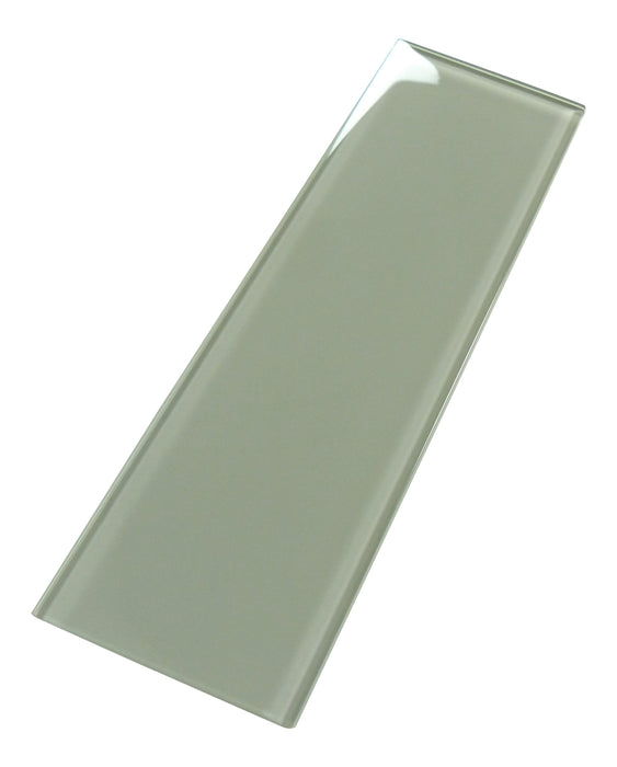 Light Grey 4" x 12" Glossy Glass Subway Tile Pacific Tile