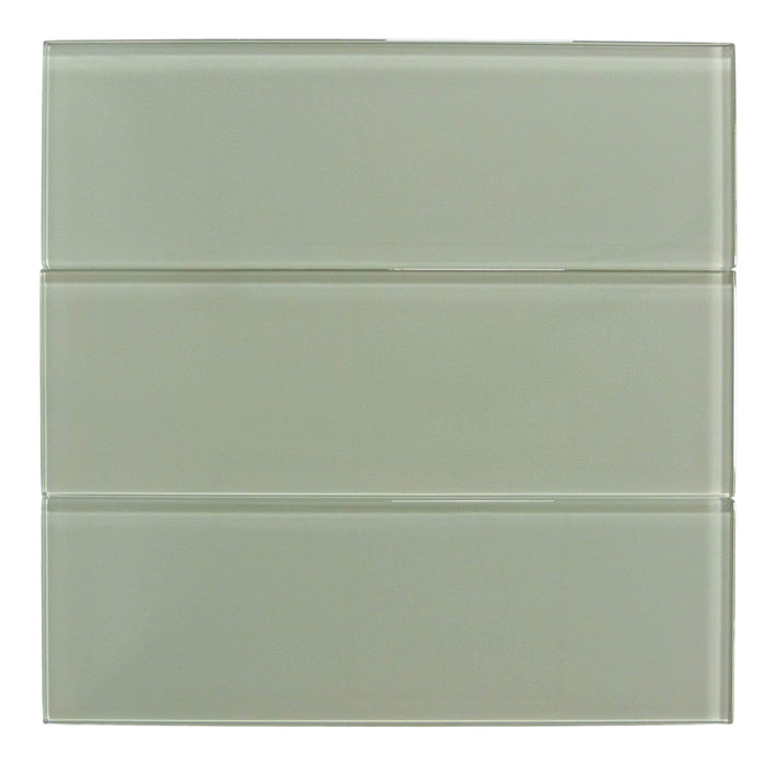 Light Grey 4" x 12" Glossy Glass Subway Tile Pacific Tile