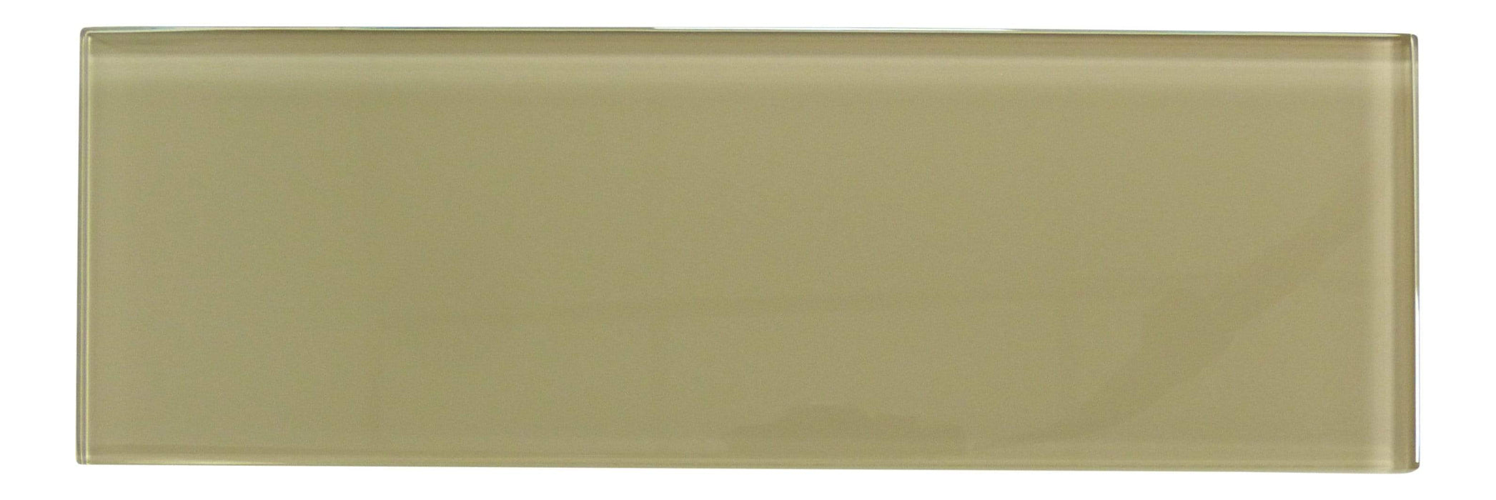 Light Taupe 4" x 12" Glossy Glass Subway Tile Pacific Tile