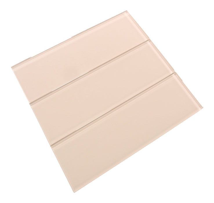 Rose Pale Pink 4" x 12" Glossy Glass Subway Tile Pacific Tile