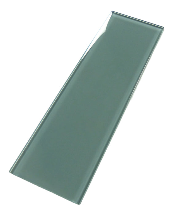 Slate Grey 4" x 12" Glossy Glass Subway Tile Pacific Tile